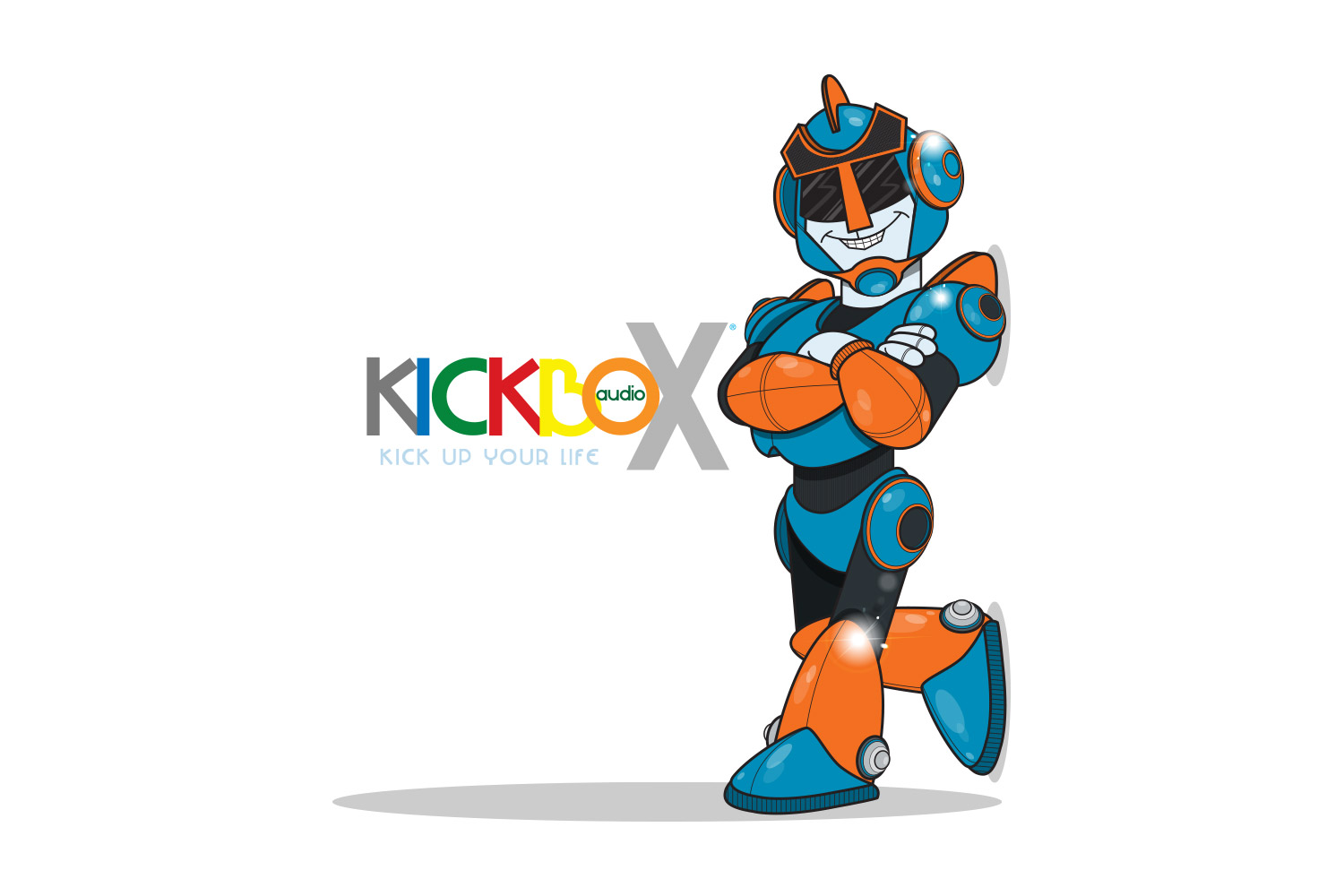 Kickbox Audio corporate mascot illustration